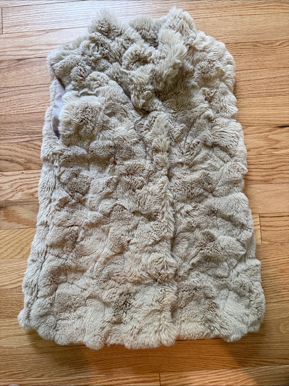 Mayoral Plush Faux Fur Vest in Beige